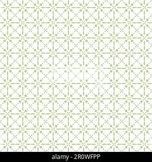 Dezentes geometrisches Muster mit kleinen Punkten und gestrichelten Linien in einem hellgrünen Farbton Stockfoto