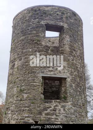 Alter keltischer Turm, Blarney Castle in Irland, alter architektonischer Hintergrund Stockfoto