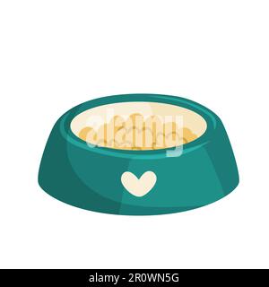 Schüssel mit Tierfutter. Vektor-Cartoon-Illustration. Isoliert auf weiß. Stock Vektor