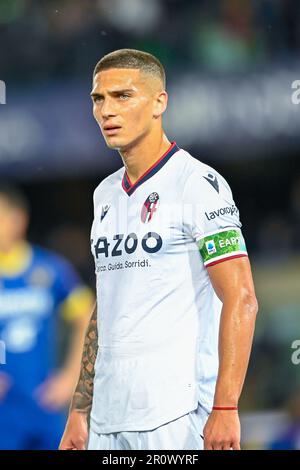 Marcantonio Bentegodi Stadium, Verona, Italien, 21. April 2023, Nicolas Dominguez Porträt von Bologna während Hellas Verona FC vs Bologna FC - italienische s Stockfoto