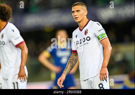 Verona, Italien. 21. April 2023. Bolognas Nicolas Dominguez Portrait während des Spiels Hellas Verona FC vs Bologna FC, italienischer Fußball Serie A in Verona, Italien, April 21 2023 Kredit: Independent Photo Agency/Alamy Live News Stockfoto