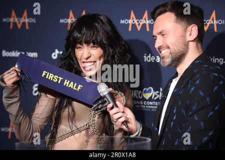 Zagreb, Kroatien. 09. Mai 2023. Loreen aus Schweden zieht nach dem Halbfinale 1 der Eurovision 2023 am 9. Mai 2023 in der Liverpool Arena in Liverpool, England, Lose. Foto: Sanjin Strukic/PIXSELL Credit: Pixsell/Alamy Live News Stockfoto