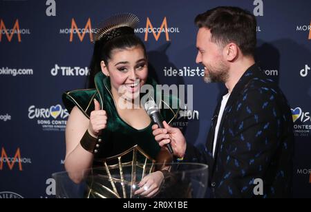 Zagreb, Kroatien. 09. Mai 2023. Alessandra aus Norwegen zieht nach dem Halbfinale 1 der Eurovision 2023 am 9. Mai 2023 in der Liverpool Arena in Liverpool, England, Lose. Foto: Sanjin Strukic/PIXSELL Credit: Pixsell/Alamy Live News Stockfoto