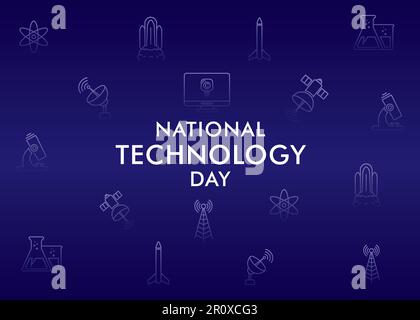 Poster für den National Technology Day, ein Konzept für technisches Bewusstsein, das am 12. Mai gefeiert wurde Stock Vektor