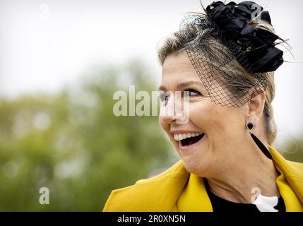 SCHIERMONIKOG - Queen Maxima wird auf der Partnership Van der Bijl - Holwerda begrüßt. Das königliche Paar wird einen zweitägigen regionalen Besuch der Wadden Islands abstatten. ANP KOEN VAN WEEL niederlande raus - belgien raus Stockfoto