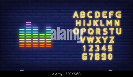 Equalizer-Neon-Zeichen Stock Vektor