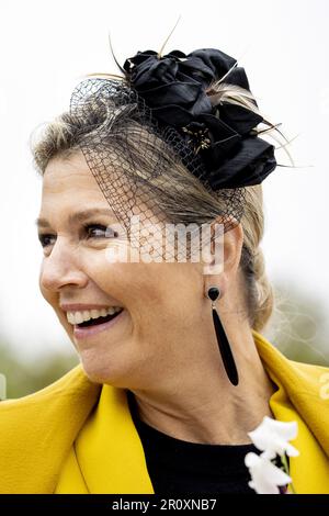 SCHIERMONIKOG - Queen Maxima wird auf der Partnership Van der Bijl - Holwerda begrüßt. Das königliche Paar wird einen zweitägigen regionalen Besuch der Wadden Islands abstatten. ANP KOEN VAN WEEL niederlande raus - belgien raus Stockfoto