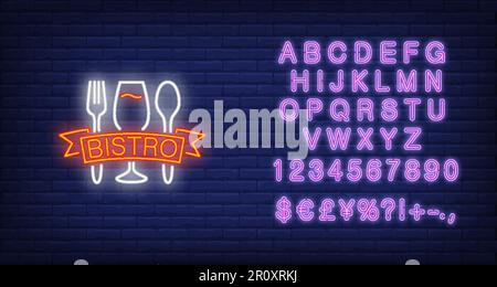 Bistro Neonschild Stock Vektor