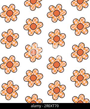 Vektor nahtloses Blumenmuster mit Schachbrett Stock Vektor