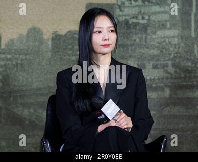 10. Mai 2023 – Seoul, Südkorea: Südkoreanische Schauspielerin Esom, Fotoanruf für die Pressekonferenz des Schwarzen Ritters der Netflix-Serie am 10. Mai 2023 in Seoul, Südkorea. Der Film wird am 12. Mai eröffnet. (Foto: Lee Young-ho/Sipa USA) Stockfoto