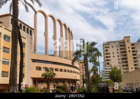 Fontvieille, Monaco, April 20. 2023:- The Stade Louis III in der Fontvieille-Abteilung von Monaco, Heimstadion des AS Monaco FC. Fontvieille ist aus Rückgewinnung Stockfoto