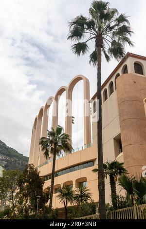 Fontvieille, Monaco, April 20. 2023:- The Stade Louis III in der Fontvieille-Abteilung von Monaco, Heimstadion des AS Monaco FC. Fontvieille ist aus Rückgewinnung Stockfoto