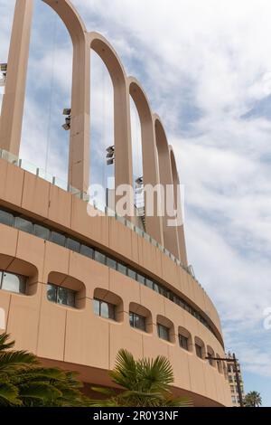 Fontvieille, Monaco, April 20. 2023:- The Stade Louis III in der Fontvieille-Abteilung von Monaco, Heimstadion des AS Monaco FC. Fontvieille ist aus Rückgewinnung Stockfoto