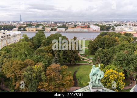 Sankt Petersburg Stadtbild von St. Isaacs Kathedrale oben, Russland Stockfoto
