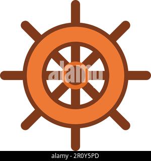 Vektorbild des Schiffsradsymbols. Geeignet für mobile Apps, Web-Apps und Printmedien. Stock Vektor