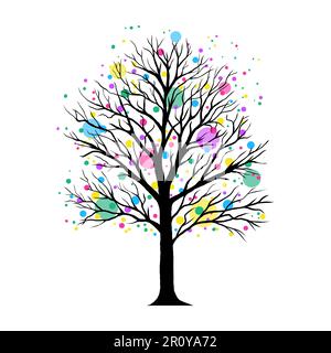 Baum mit bunten Kreisen Stock Vektor