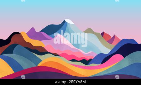 Landschaft mit bunten Berge Stock Vektor