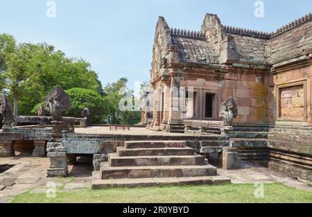 Der Khmer-Tempel von Phnom rung, erbaut auf einem Vulkan in der Provinz Buriram, Thailand Stockfoto