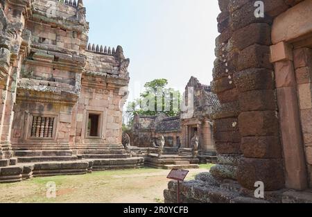 Der Khmer-Tempel von Phnom rung, erbaut auf einem Vulkan in der Provinz Buriram, Thailand Stockfoto