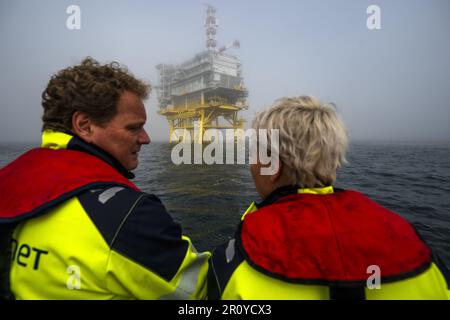 NORDSEE - 10/05/2023, Umspannwerk (Steckdose) für Offshore-Windparks. Dadurch wird Windenergie von den Windparks zum Festland transportiert. ANP JEROEN JUMELET niederlande raus - belgien raus Stockfoto