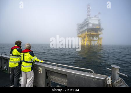 NORDSEE - 10/05/2023, Umspannwerk (Steckdose) für Offshore-Windparks. Dadurch wird Windenergie von den Windparks zum Festland transportiert. ANP JEROEN JUMELET niederlande raus - belgien raus Stockfoto