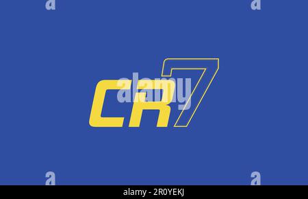 CR7 minimales Logo-Symbol, CR7 Art Stock Vektor