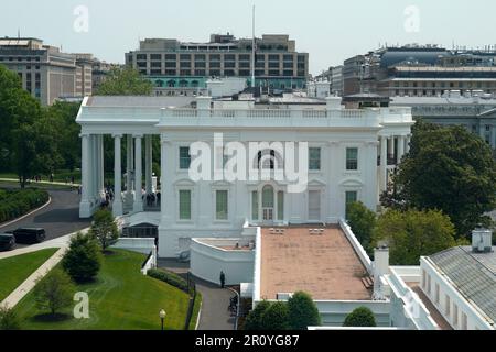 Washington, USA. 10. Mai 2023. Das Weiße Haus wird vom Eisenhower Executive Office Building in Washington am 10. Mai 2023 aus gesehen. Foto: Yuri Gripas/Pool/Sipa USA Guthaben: SIPA USA/Alamy Live News Stockfoto