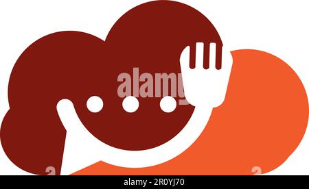 Chat-Logo von Food Restaurant Icon Vector-Designvorlage Food Chat Vector für Restaurant. Stock Vektor