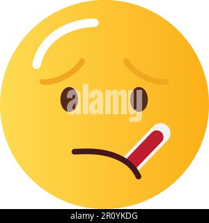 Gesicht mit Thermometersymbol Vektorbild. Geeignet für mobile Apps, Web-Apps und Printmedien. Stock Vektor