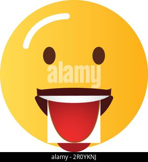 Vektorbild für Gesicht mit Zunge. Geeignet für mobile Apps, Web-Apps und Printmedien. Stock Vektor
