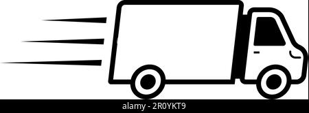 Symbol für Lieferwagen mit schneller Lieferung. Vektordarstellung Stock Vektor