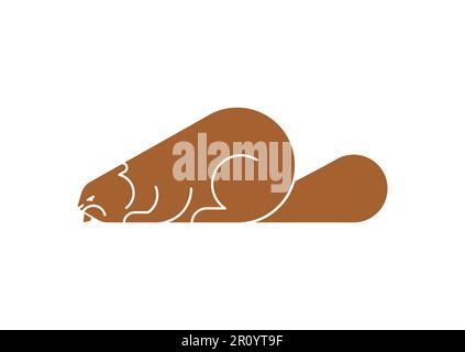 Symbol für Biber isoliert. Tiervektordarstellung Stock Vektor