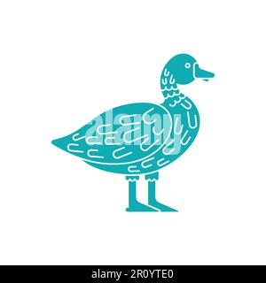 Duck-Symbol-Zeichen isoliert. Abbildung: Drake Vector Stock Vektor