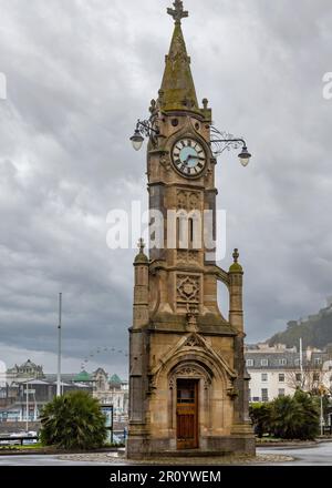 Der Mallock Memorial Clock Tower in Torquay, Devon. Stockfoto