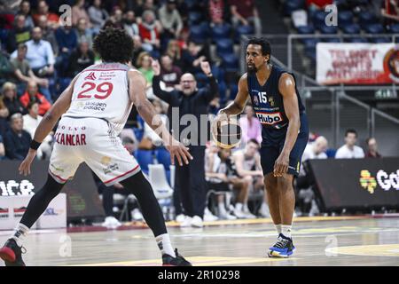 Antwerpen, Belgien. 10. Mai 2023. Clifford Hammonds von Limburg in Aktion während eines Basketballspiels zwischen den Antwerpen Giants und Limburg United, das am Mittwoch, den 10. Mai 2023 in Antwerpen stattfand, dem ersten Spiel im Halbfinale der „BNXT League“-Korbmeisterschaft in der belgischen First Division. BELGA FOTO TOM GOYVAERTS Kredit: Belga News Agency/Alamy Live News Stockfoto