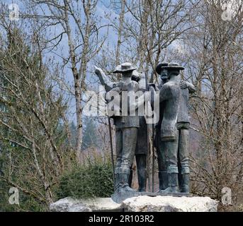 Der Bohinj-See, der größte Dauersee Sloweniens, befindet sich im Bohinj-Tal der Julischen Alpen Stockfoto