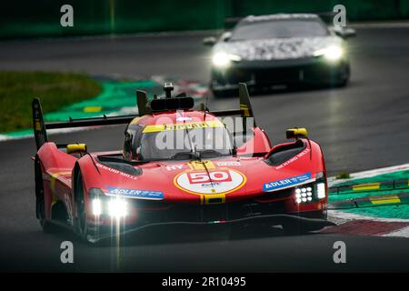 Monza, Italien. 10. Mai 2023. Ferrari 499P Hypercar während des Testtags der Weltausdauermeisterschaft am 10. Mai 2023 in Autodromo Nazionale Monza, Italien Photo Alessio Morgese / E-Mage Credit: Alessio Morgese/Alamy Live News Stockfoto