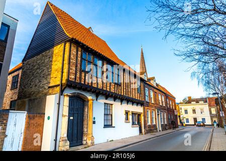 Historisches Woolmarket House aus dem 15. Jahrhundert in King's Lynn, Norfolk, England, Großbritannien Stockfoto