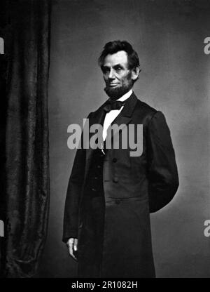 Präsident Abraham Lincoln, 1864. Foto aus der Matthew Brady Kollektion. Stockfoto