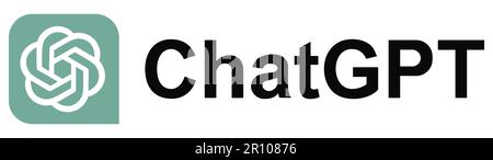 ChatGPT AI Chatbot-Logo. Design kann für Web- und mobile Apps verwendet werden. Editorialvektorsymbol Stock Vektor