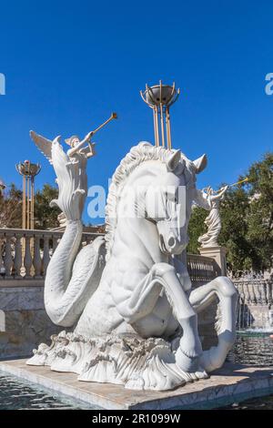 Hippocamp-Statue im Caesar's Palace in Las Vegas, Nevada. Stockfoto