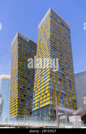 Veer Towers einzigartige Architektur in Las Vegas. Stockfoto