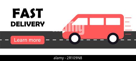 Konzept der schnellen Lieferung. Die Maschine liefert Ihre Bestellungen. Online-Shopping und schnelle Lieferung von Waren Stock Vektor