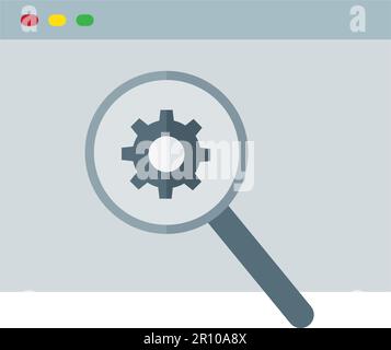 Vektorbild des Symbols für Suchmaschinenoptimierung. Geeignet für mobile Apps, Web-Apps und Printmedien. Stock Vektor
