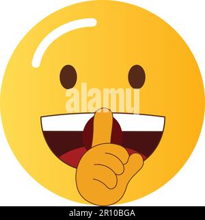 Vektorbild des Symbols „Shushing Face“ (Ausblenden) Geeignet für mobile Apps, Web-Apps und Printmedien. Stock Vektor