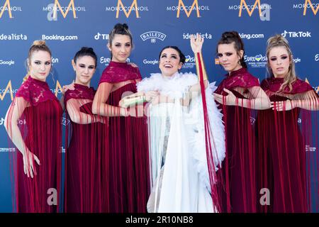 Der Türkisfarbene Teppich Liverpool 2023. Die Künstler des Eurovision Song Contest 2023, die an der Turquoise Carpet Veranstaltung in St. George's Hall, Liverpool, teilnahmen Stockfoto