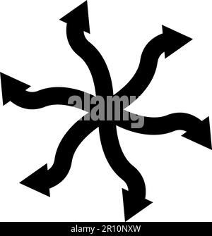 Vielseitiges Symbol auf weißem Hintergrund. Zeichen der Flexibilitätslinie. Flacher Stil. Stockfoto