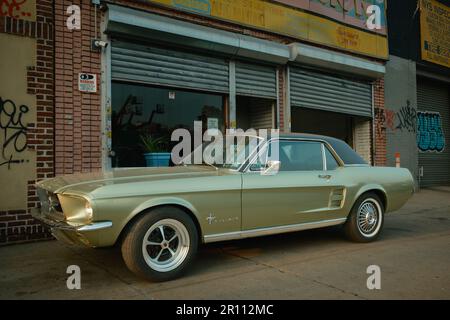 Vintage Ford Mustang, Crown Heights, Brooklyn, New York Stockfoto