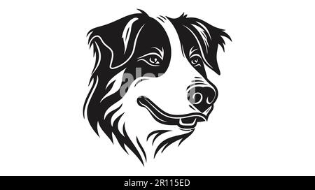 Silhouette mit Hundelogo. Vektor-PET-Symbol isoliert auf weißem Hintergrund. Stock Vektor