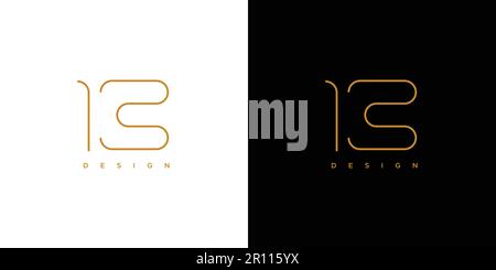 Modernes und elegantes Nummer-13-Logo-Design Stock Vektor